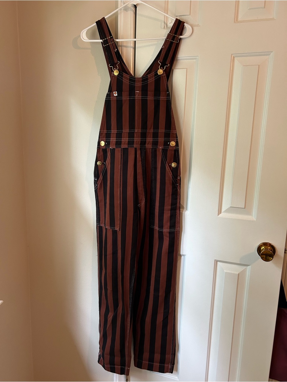 Big Bud Press Brown & Black Striped Overalls size P